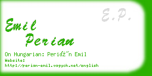 emil perian business card